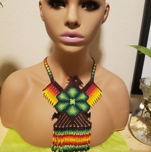 This is a beaded necklace